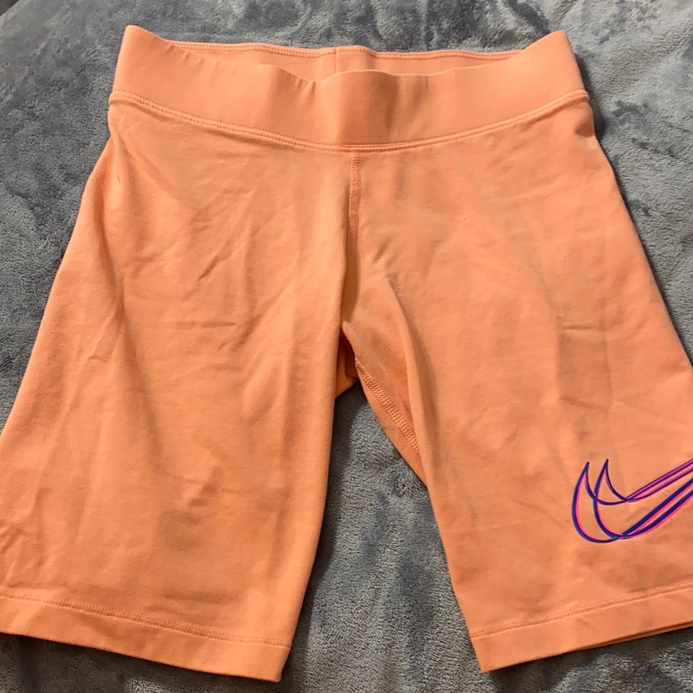 Coral cotton bike shorts